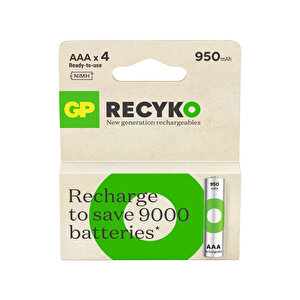 Batteries Recyko 1000 Aaa İnce Kalem Ni-mh Şarjlı Pil 1.2 Volt 4lü Kart