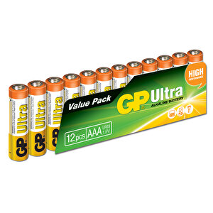 Batteries 24au Ultra Alkalin Lr03/e92/aaa Boy İnce Kalem Pil 1.5 Volt 12li Paket