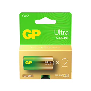 GP Batteries G-TECH Ultra Alkalin Orta LR14 - C Boy 1.5V Pil 2'li Kart
