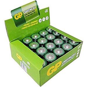 Batteries 13g Greencell R20p/1250/d Boy Kalın Pil 1.5 Volt 20li Kutu