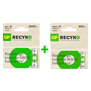Recyko 2700 Serisi 4lü Aa Kalem   Recyko 1000 Serisi 4lü Aaa İnce Kalem