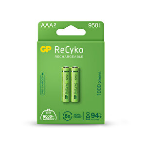 Batteries Recyko 1000 Aaa İnce Kalem Ni-mh Şarjlı Pil 1.2 Volt 2li Kart