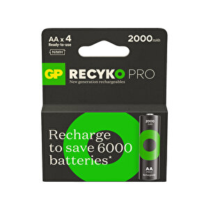 Batteries Recyko Pro Aa Kalem 2000 Mah Ni-mh Şarjlı Pil 1.2 Volt 4lü Kart