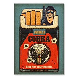 Kobra Film Afişi Sylvester Stallone Görseli  Ahşap Mdf Tablo 50x70 cm