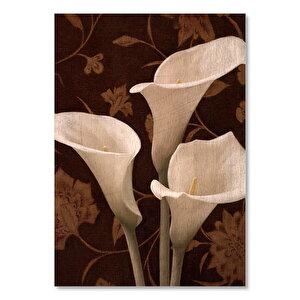 Çiçekli Zeminde Lale Görseli  Ahşap Mdf Tablo 50x70 cm