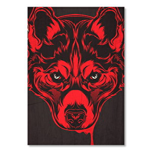 Kırmızı Başlıklı Kurt Figürü Görseli    Ahşap Mdf Tablo 35x50 cm