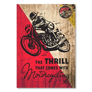 Eski Zeminde Motor Yarışı İlanı Afişi Görseli  Ahşap Mdf Tablo 50x70 cm