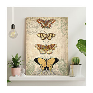 Kart Postal Ve Kelebekler Görseli  Ahşap Mdf Tablo 50x70 cm