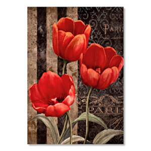 Kırmızı Zambak Afişi Görseli  Ahşap Mdf Tablo 25x35 cm