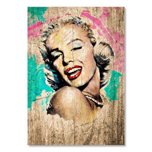 Eski Zeminde Marilyn Monroe Görseli  Ahşap Mdf Tablo 35x50 cm