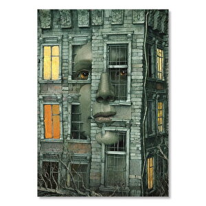 Binadaki Yüz Ve Yaşam Görsel  Ahşap Mdf Tablo 50x70 cm