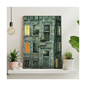 Binadaki Yüz Ve Yaşam Görsel  Ahşap Mdf Tablo 50x70 cm