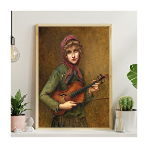 François Martin Kavel Fransa Catherine La Rose Sokak Kemancı     Ahşap Mdf Tablo 50x70 cm