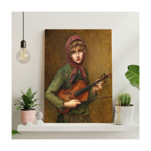 François Martin Kavel Fransa Catherine La Rose Sokak Kemancı     Ahşap Mdf Tablo 50x70 cm