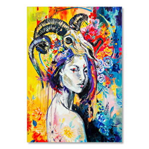 Zodyak Koç Burcu Soyut Resim     Ahşap Mdf Tablo 50x70 cm
