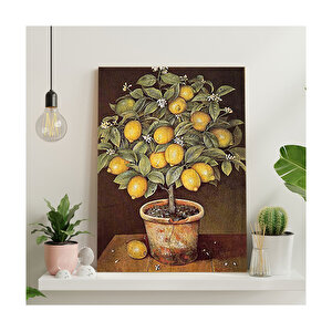 Saksıda Limon Ağacı Resm Görseli  Ahşap Mdf Tablo