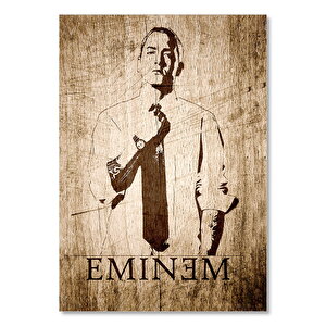 Eski Zeminde Eminem Görseli  Ahşap Mdf Tablo 50x70 cm