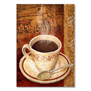 La Maison Cafe De Kahve Keyfi Görseli   Ahşap Mdf Tablo 25x35 cm