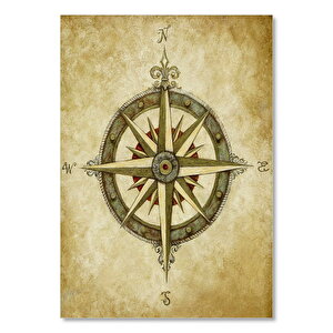 Sanatsal Pusula Çizimi Görseli  Ahşap Mdf Tablo 50x70 cm