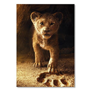 Aslan Kral Küçük Simba Ve Büyük Pati İzi   Ahşap Mdf Tablo 25x35 cm