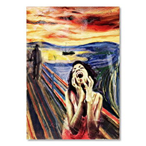 Yağlı Boya Resmi Ayrılık Ve Kadın Çığlığı Görseli     Ahşap Mdf Tablo 50x70 cm