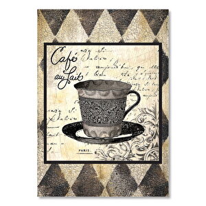 Cafe Au Lait Afiş Görseli  Ahşap Mdf Tablo 35x50 cm
