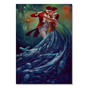 Kadın Erkek Dansı Rüya Sürrealizm Görseli   Ahşap Mdf Tablo 25x35 cm