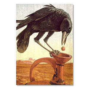 Kara Karganın Oyunu Görseli    Ahşap Mdf Tablo 35x50 cm