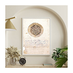 Codex Atlanticus Leonardo Da Vinci    Ahşap Mdf Tablo 35x50 cm