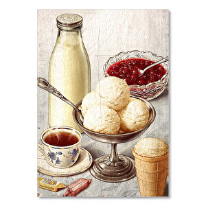 Franbuaz Ve Dondurma Süt Görseli  Ahşap Mdf Tablo 50x70 cm
