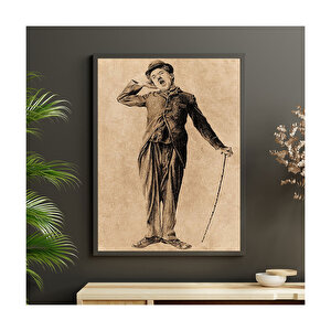 Esneyen Charlie Chaplin Görseli  Ahşap Mdf Tablo 50x70 cm