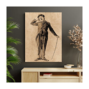Esneyen Charlie Chaplin Görseli  Ahşap Mdf Tablo 50x70 cm