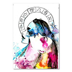 İkizler Burcu Kadın Figürü Görseli    Ahşap Mdf Tablo 35x50 cm