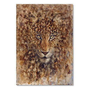 Afrika Leoparı Çizim Görseli    Ahşap Mdf Tablo 35x50 cm