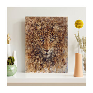 Afrika Leoparı Çizim Görseli    Ahşap Mdf Tablo 35x50 cm