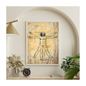 Eski Zeminde Da Vinci Eseri  Ahşap Mdf Tablo 35x50 cm