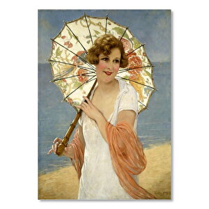François Martin Kavel Fransa Catherine La Rose Yaz Şemsiyeli    Ahşap Mdf Tablo 35x50 cm