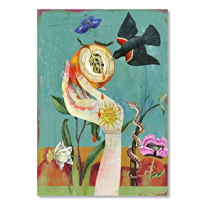 Mitolojik Figürlü Soyut Görsel    Ahşap Mdf Tablo 35x50 cm