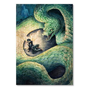 Harry Potter Zümrüdüanka Kuşu Yılan Görseli  Ahşap Mdf Tablo 35x50 cm