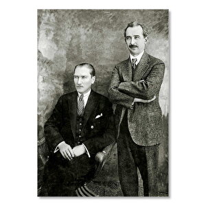 Mustafa Kemal İsmet İnönü  Ahşap Mdf Tablo 50x70 cm