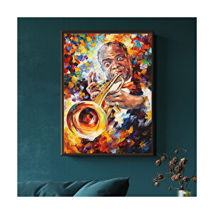 Yağlı Boya Saksafon Çalan Sanatçı Görseli  Ahşap Mdf Tablo 50x70 cm
