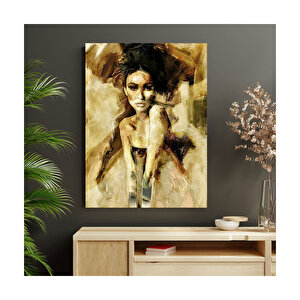 Yağlı Boya Resmi Siyah Beyaz Hayal Ve Kadın Görseli     Ahşap Mdf Tablo 50x70 cm