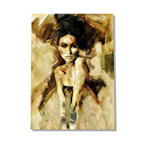 Yağlı Boya Resmi Siyah Beyaz Hayal Ve Kadın Görseli    Ahşap Mdf Tablo 35x50 cm