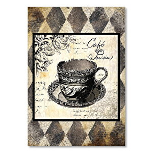 Cafe Parisien Kahve Fincanı Görseli  Ahşap Mdf Tablo 25x35 cm
