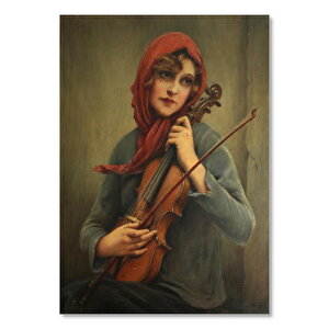 François Martin Kavel Fransa  Catherine La Rose Kemancı     Ahşap Mdf Tablo 25x35 cm