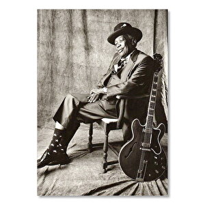 John Lee Hooper Ve Gitarı Sb   Ahşap Mdf Tablo 25x35 cm