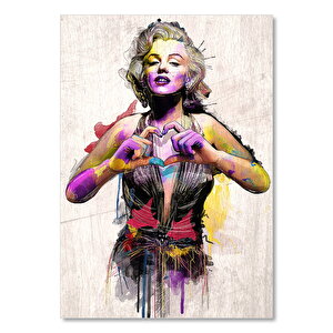 Marilyn Monroe Kalp Görseli  Ahşap Mdf Tablo 50x70 cm