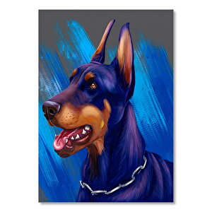 Doberman Dijital Çizim    Ahşap Mdf Tablo
