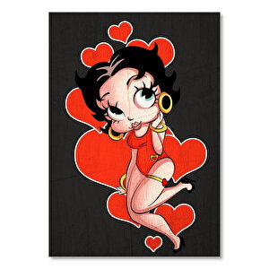 Betty Boop Görseli  Ahşap Mdf Tablo 35x50 cm