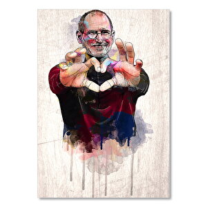Steve Jobs Kalp Görsel   Ahşap Mdf Tablo 25x35 cm